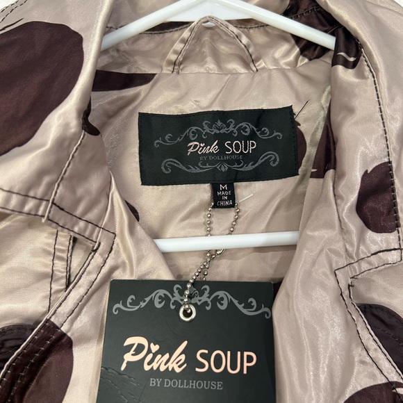 Dollhouse‎ Cream and Brown Polka Dot Trench Coat - Picture 2 of 4